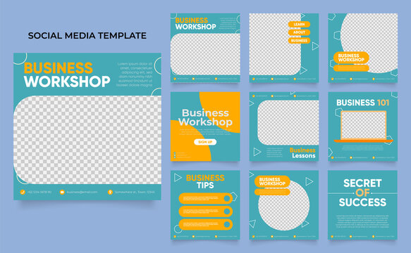 Social media template business agency for digital marketing and business sale promo. instagram and facebook ads template. promotional banner vector frame