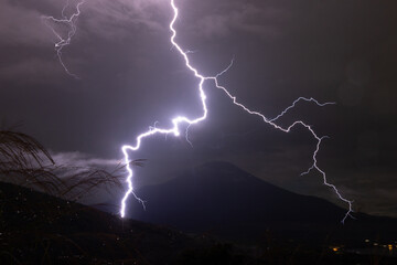 富士山に落雷