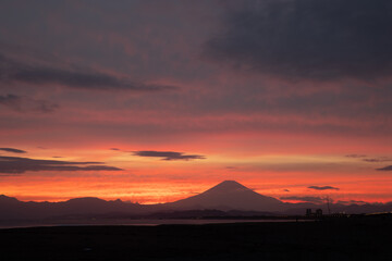 Fototapeta na wymiar 富士山の夕焼け