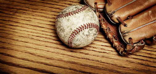 Baseball Mitt and Ball for love of planing game