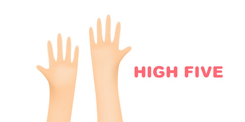 Hi five hands up illustration