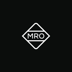 MRO 3 letter design for logo and icon.MRO monogram logo.vector illustration with black background. - obrazy, fototapety, plakaty