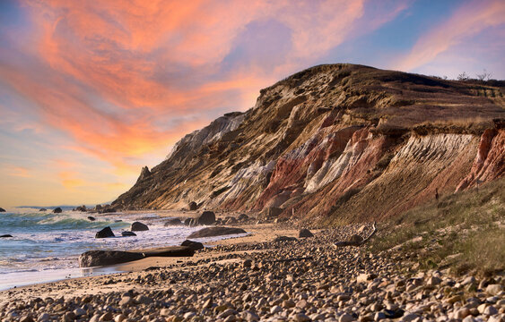 Aquinnah Cliffs At Sunset On Martha's Vineyard