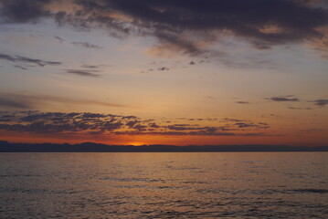 Colorful sunrise on the sea
