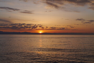 Colorful sunrise on the sea