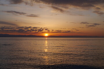 Colorful sunrise on the sea