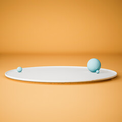 Abstract background, mock up scene with podium geometry shape for product display. 3D rendering