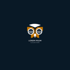 Owl Logo Head Vector Icon Template