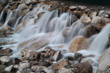 A waterfall blurred with long exposure