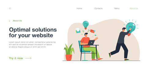 Thief or pirate stealing creative idea from man in library. Infringement of copyright, content theft flat vector illustration. Copyright, content piracy, plagiarism concept for banner, website design