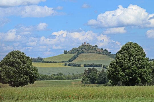 Der Desenberg mit der Burg in der Warburger B&ouml;rde