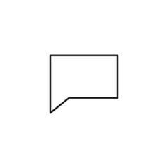 Black and white simple sign. Monochrome minimalistic illustration suitable for apps, books, templates, articles etc. Vector line icon of bubble for speech and conversation