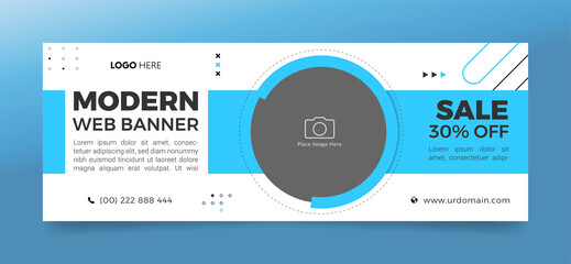 Modern facebook cover, web ad banner template. sale banners with product photo place. creative layout for any promotion or campaign