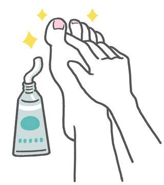 foot care with cream tube clip art preview