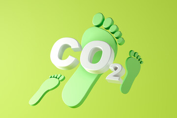Carbon Footprint on green background
