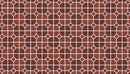 Abstract brown worm bricks floor pattern background. Brick wall concept. Vector Illustrator.