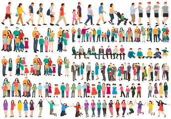 people set in flat design, isolated vector
