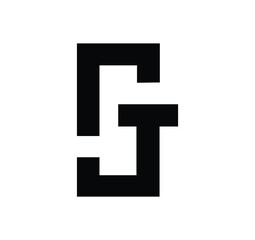 CJ, GJ abstract initial letter logo