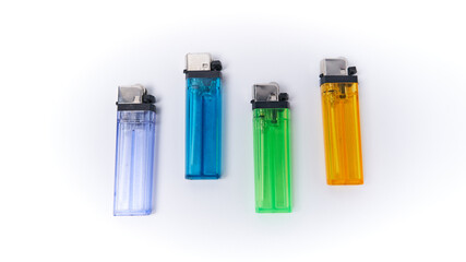 Colorful gas lighter isolated on the object