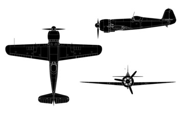 Caza de hélice monoplaza clásico