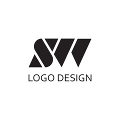 simple letter SW for logo company design - obrazy, fototapety, plakaty