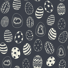 Easter rabbit egg vector seamless pattern