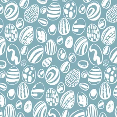 Poster Easter eggs line vector seamless pattern © GooseFrol