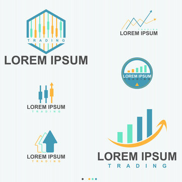Trading And Graph Business Logo Set - Vector
