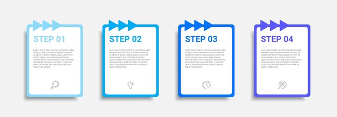 Naklejka na ściany i meble Infographic design with icons and 4 options or steps. For business process