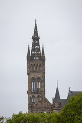 Fototapeta na wymiar Bell Tower at the Historic University of Glasgow