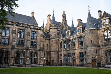Fototapeta na wymiar Campus Quadrangle at the Historic University of Glasgow