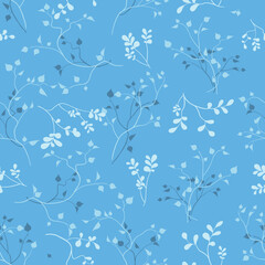 seamless pattern of branches and leaves