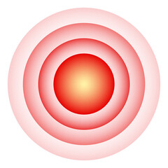 Chronic pain symbol. Hurt spot red circles