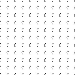 Square seamless background pattern from geometric shapes. The pattern is evenly filled with big black table lamp symbols. Vector illustration on white background