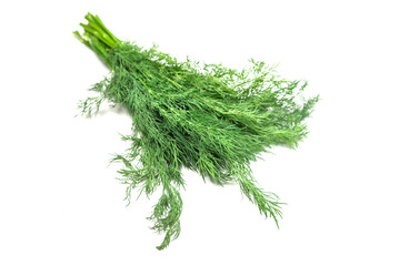 A bunch of dill isolated on white background.