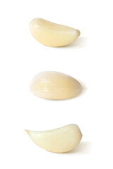 Peeled garlic. Isolated vector illustration