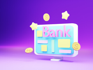Fototapeta premium online banking concept 3d rendering
