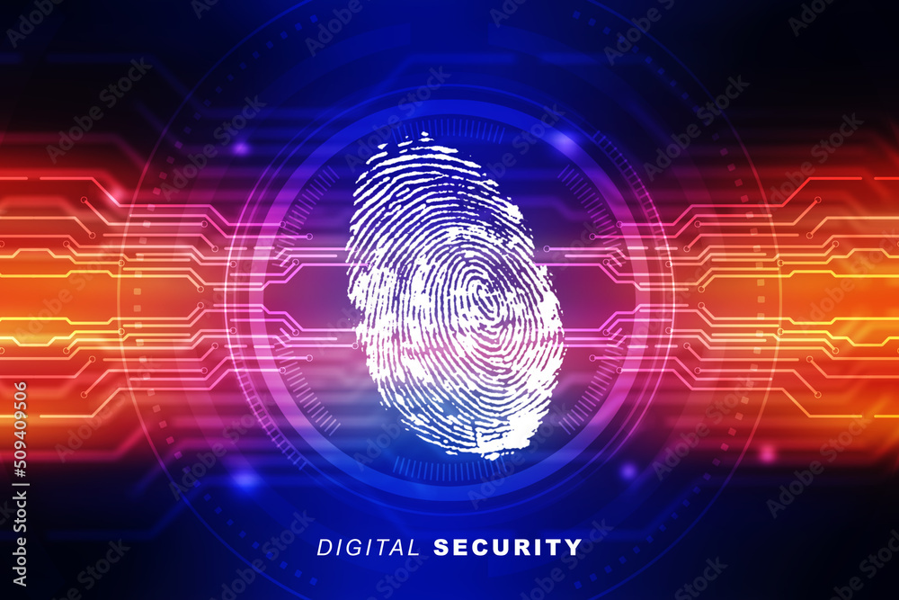 Canvas Prints Fingerprint Scanning Technology Concept 2d Illustration
