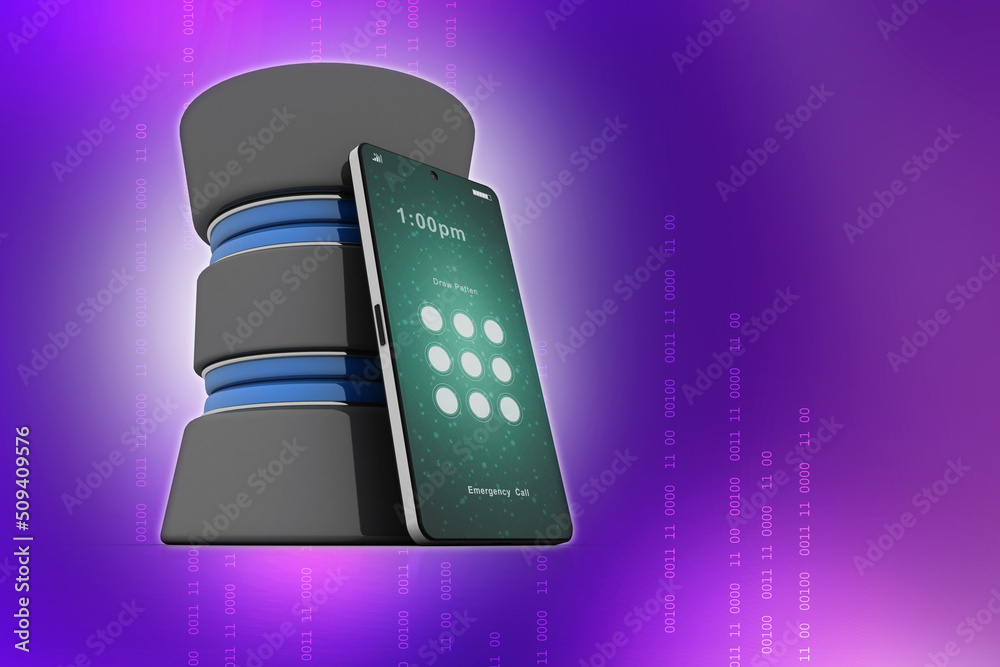 Poster 3d rendering database with mobile
