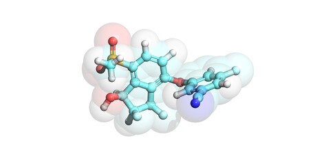 Belzutifan, anticancer drug, 3D molecule