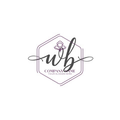 WB signature logo template vector