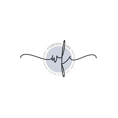 WF signature logo template vector