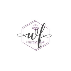 WF signature logo template vector