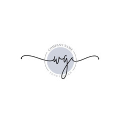 WG signature logo template vector