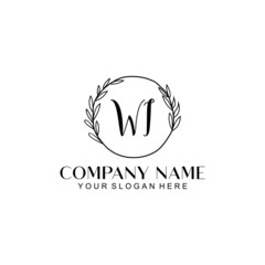 WI Beauty vector initial logo