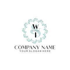 WI Beauty vector initial logo