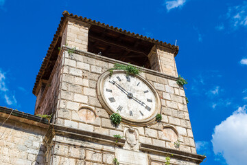 Fototapeta na wymiar Clock tower in Kotor in Montenegro