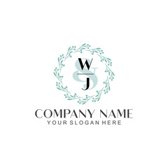 WJ Beauty vector initial logo