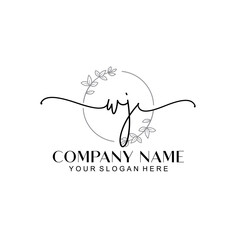 WJ signature logo template vector