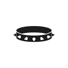 An icon of a collar with spikes. Simple flat vector illustration on a white background - obrazy, fototapety, plakaty